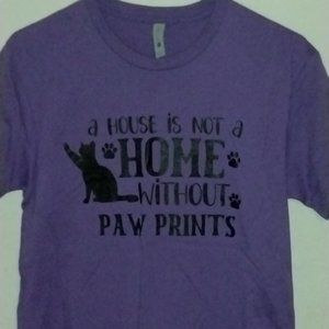 purple a house is not a home without paw prints